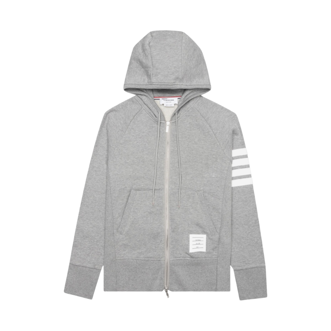 톰브라운 엔지니어드 사선 후드 집업 라이트 그레이(Thom Browne Engineered 4-Bar Zip Hoodie Light Grey)