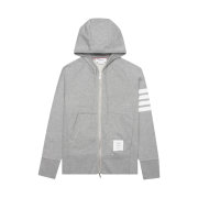 Thom Browne Engineered 4-Bar Zip Hoodie Light Grey