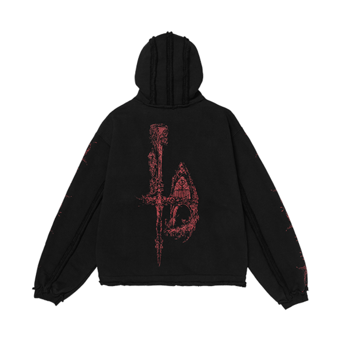 떠그 클럽 드래곤 스터드 집업 후드 블랙(Thug Club Dragon Stud Zip-Up Hoodie Black) - 2