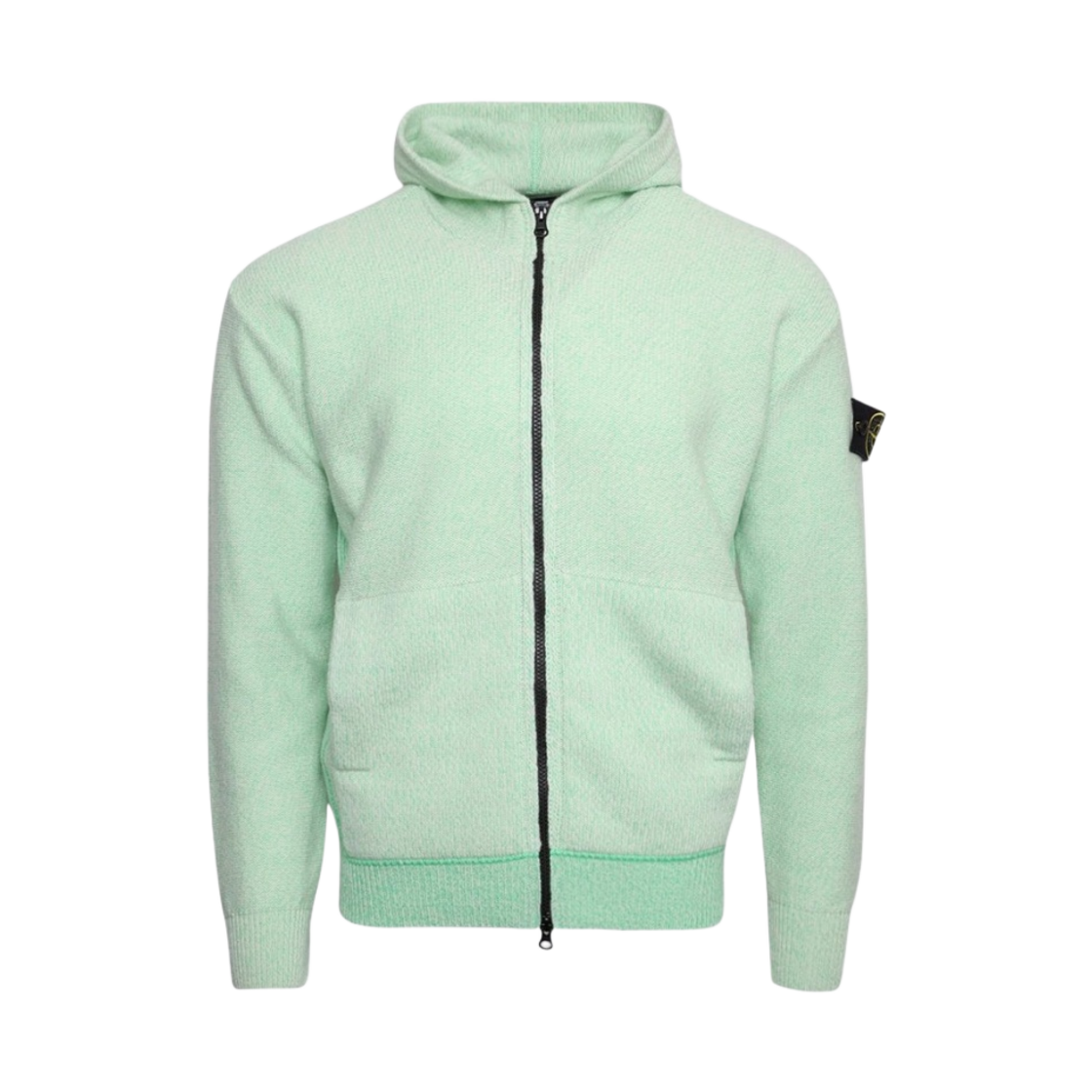 7715528C7-V0052 Stone Island 528C7 Hooded Cardigan Knit Light Green - 22FW