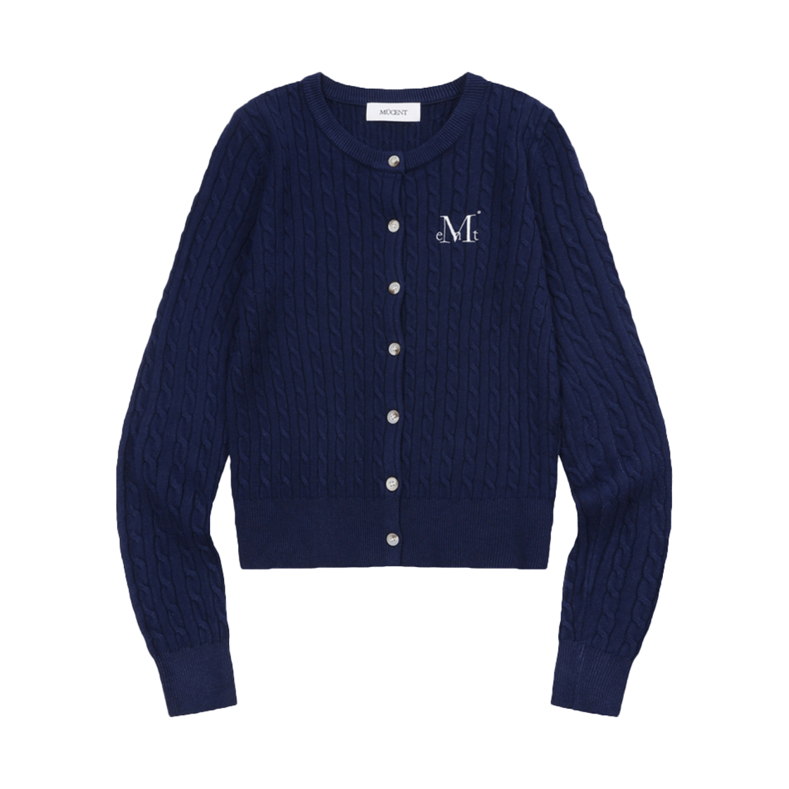 P00000TC_NEW MUCENT Adian Button Crop Knit Cardigan Navy