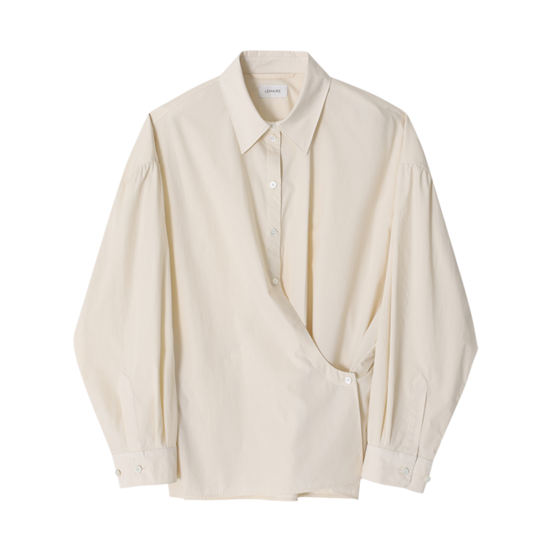 (W) 르메르 스트레이트 칼라 트위스트 셔츠 크림((W) Lemaire Straight Collar Twisted Shirt Cream) - 1
