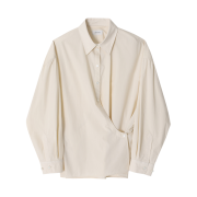 (W) Lemaire Straight Collar Twisted Shirt Cream