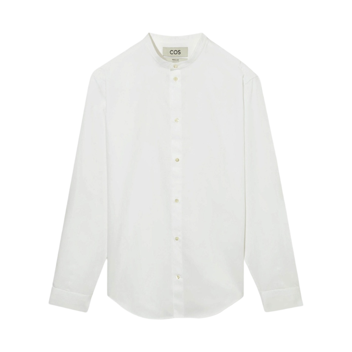 코스 릴렉스드 핏 그랜대드 칼라 포플린 셔츠 화이트(COS Relaxed Fit Grandad Collar Poplin Shirt White) - 1