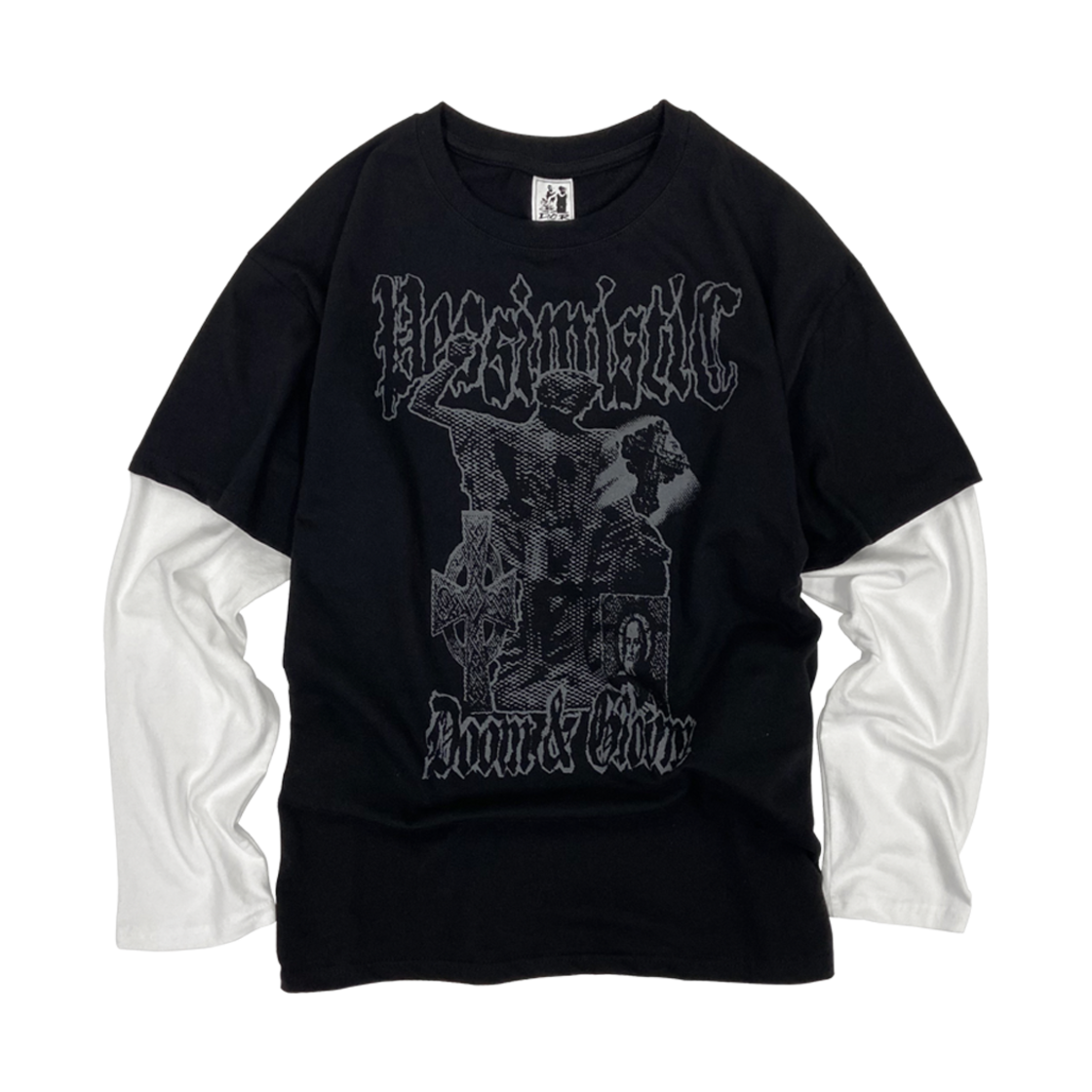 디파이클럽로버스 둠 앤 글룸 레이어드 롱슬리브 티셔츠(DEFYCLUBROBBERS Doom And Gloom Layered LS T-Shirt)