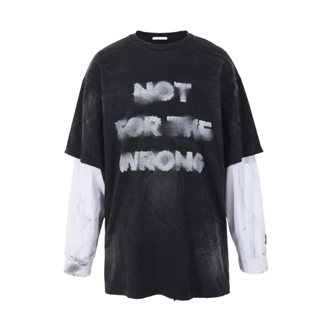 - Nos Couleurs Smudge Layered T-Shirt Black