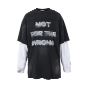 Nos Couleurs Smudge Layered T-Shirt Black