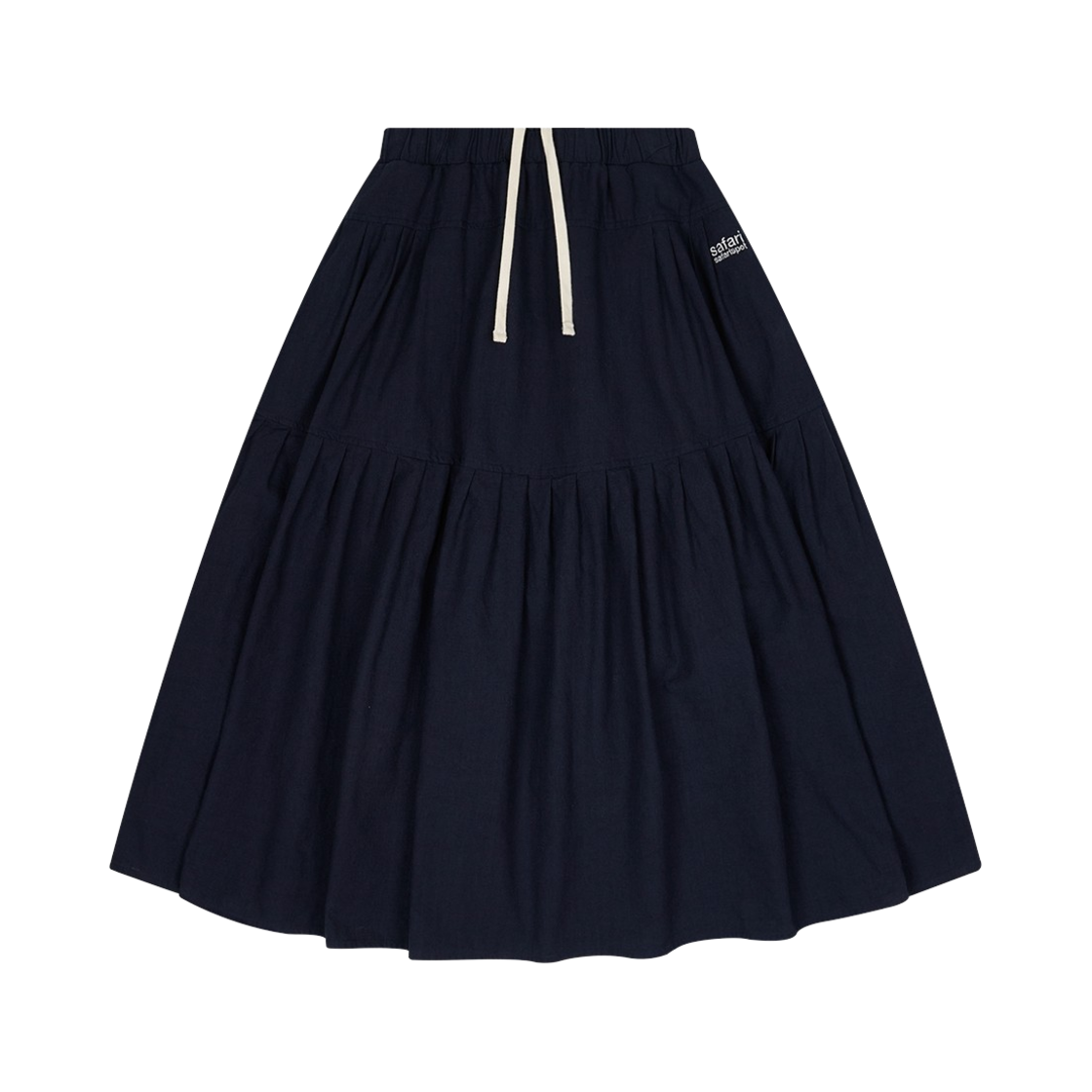 사파리스팟 베이직 사파리 러플 맥시 스커트 네이비(Safarispot Basic Safari Ruffle Maxi Skirt Navy)