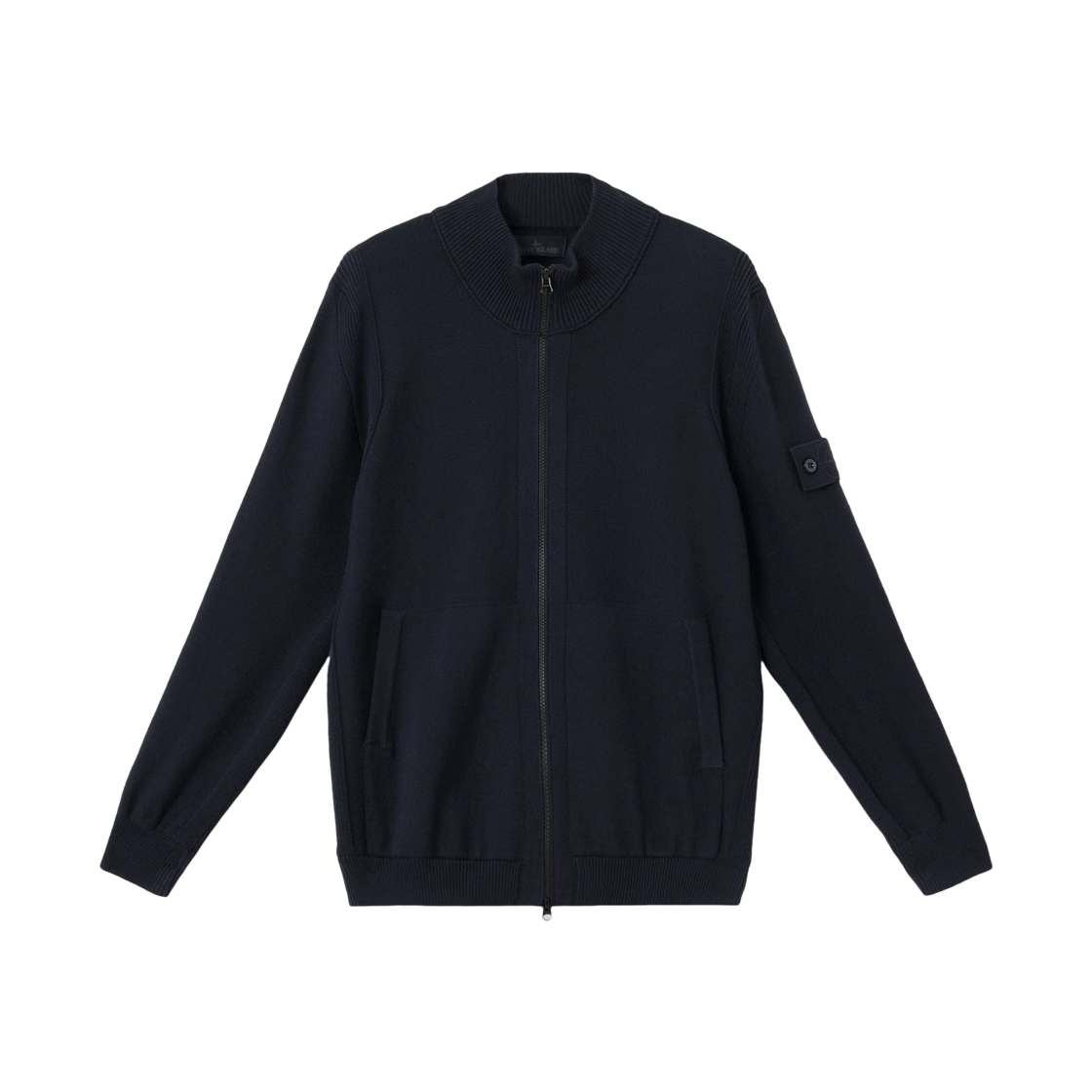 스톤 아일랜드 5100002 코튼 캐시미어 고스트 루즈 핏 가디건 투 웨이 집 네이비 블루 - 25SS(Stone Island 5100002 Cotton Cashmere Ghost Loose Fit Cardigan with Two Way Zip Navy Blue - 25SS) - 1