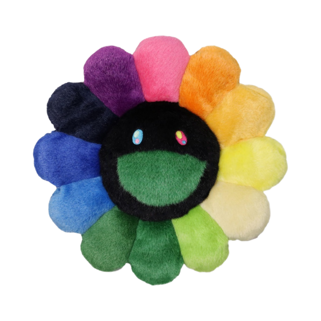 카이카이키키 플라워 쿠션 30cm 레인보우 & 블랙(Kaikai Kiki Flower Cushion 30cm Rainbow & Black)