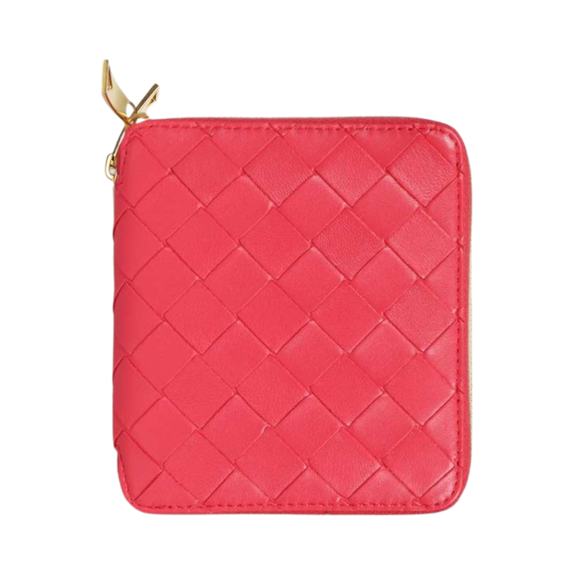 보테가 베네타 컴팩트 집 어라운드 지갑 크랜베리(Bottega Veneta Compact Zip Around Wallet Cranberry) - 1