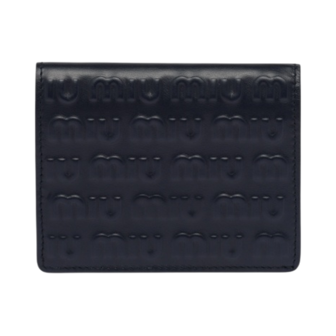 미우 미우 엠보스 레터링 로고 가죽 반지갑 발틱 블루(Miu Miu Embossed Lettering Logo Small Leather Wallet Baltic Blue) - 4
