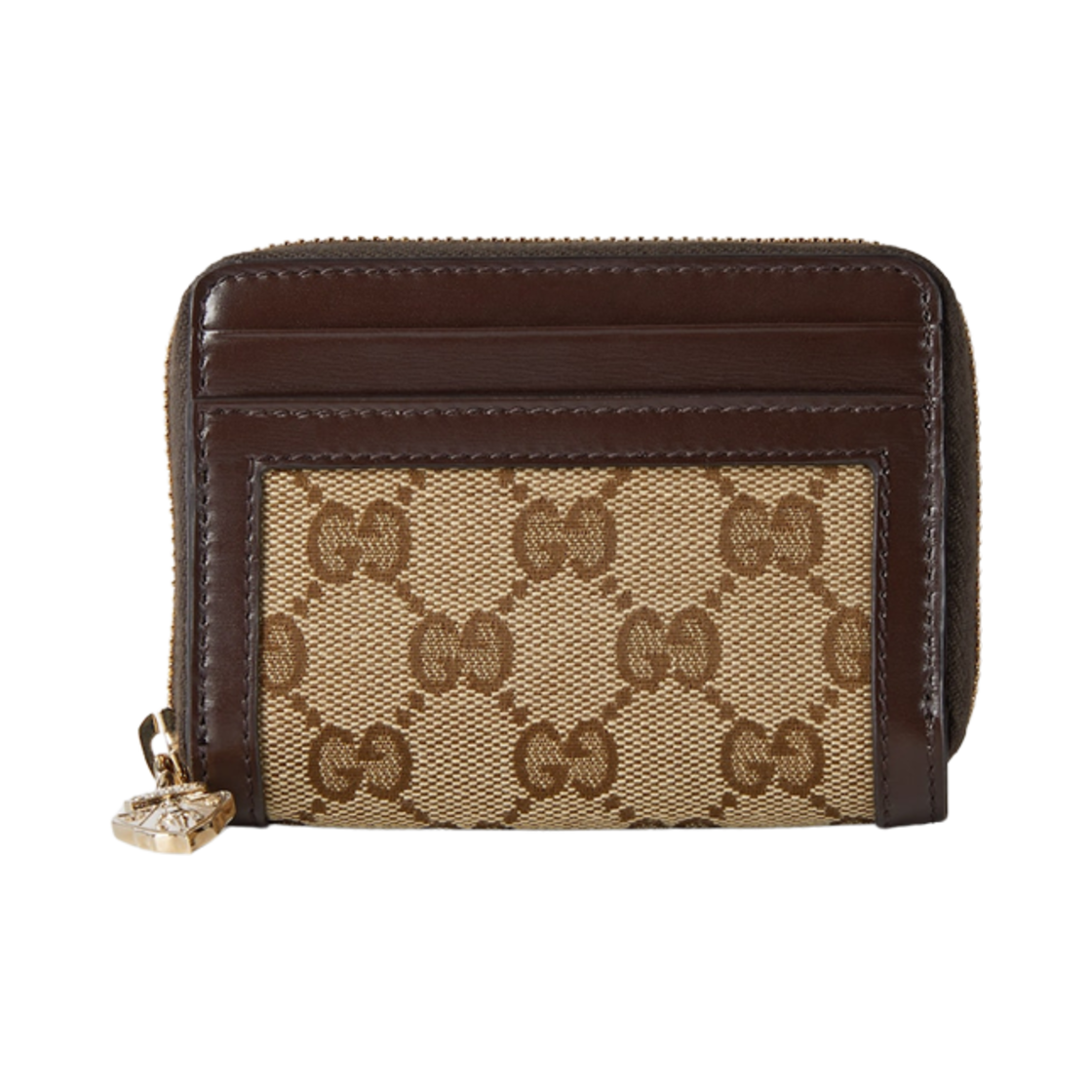 790037-FADHW-9742 Gucci Luce Mini Zip Wallet Beige Ebony Canvas - 대표 이미지 #1