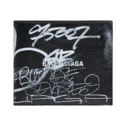 Balenciaga Cash Square Folded Wallet Graffiti Black