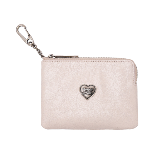 EE000111_PPCR Margesherwood Heart Zipper Wallet Silver Logo Pale Pink Cracked