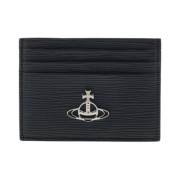Vivienne Westwood Logo Vegan Paglia Leather Card Holder Black