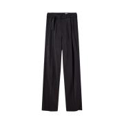 Lemaire Dry Silk Loose Pleated Pants Black