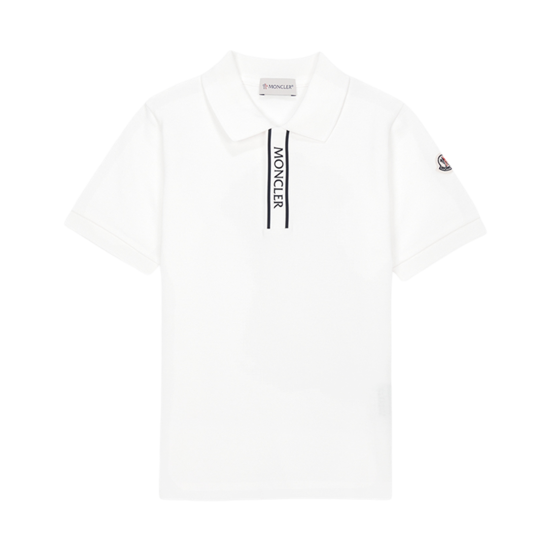 (키즈) 몽클레르 카라 숏슬리브 티셔츠 화이트 - 25SS((Kids) Moncler Collar Short Sleeve T-Shirt White - 25SS) - 1
