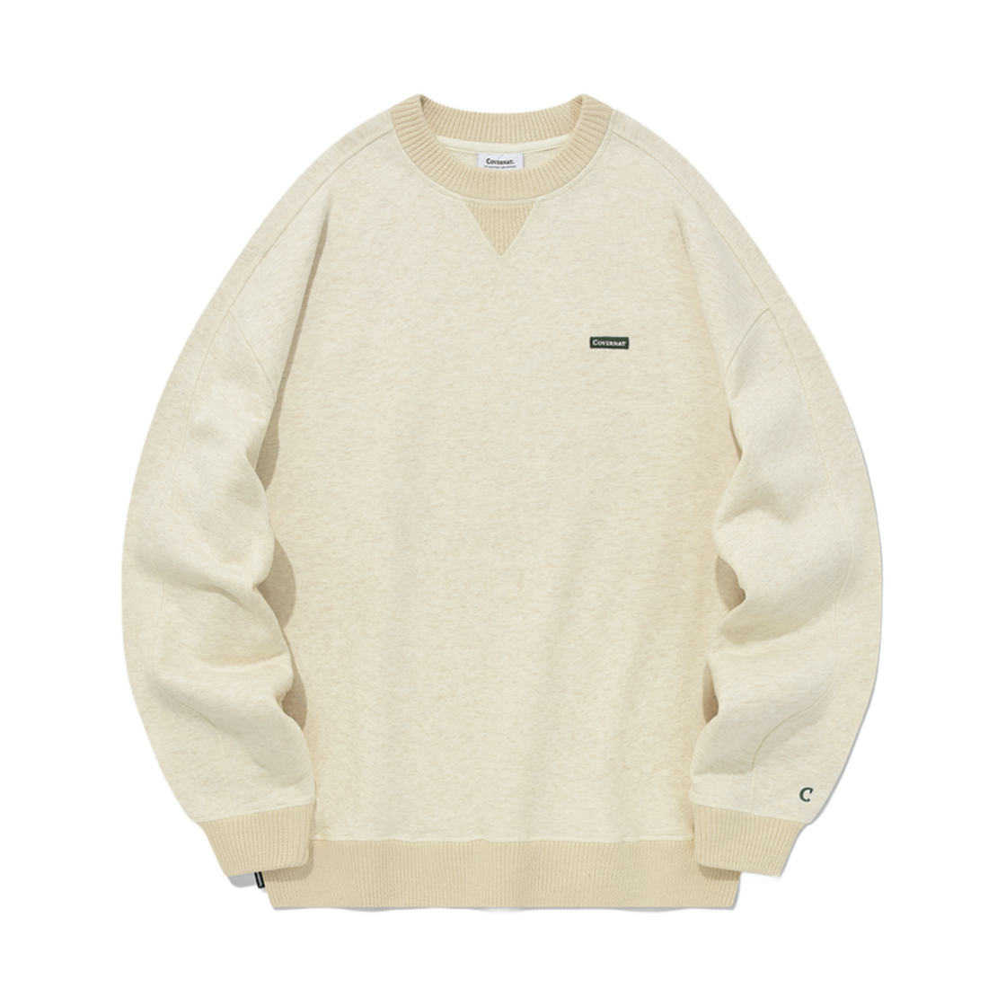 CO2303CR10OT Covernat Oversized Fit Knit Rib Sweatshirt Oatmeal