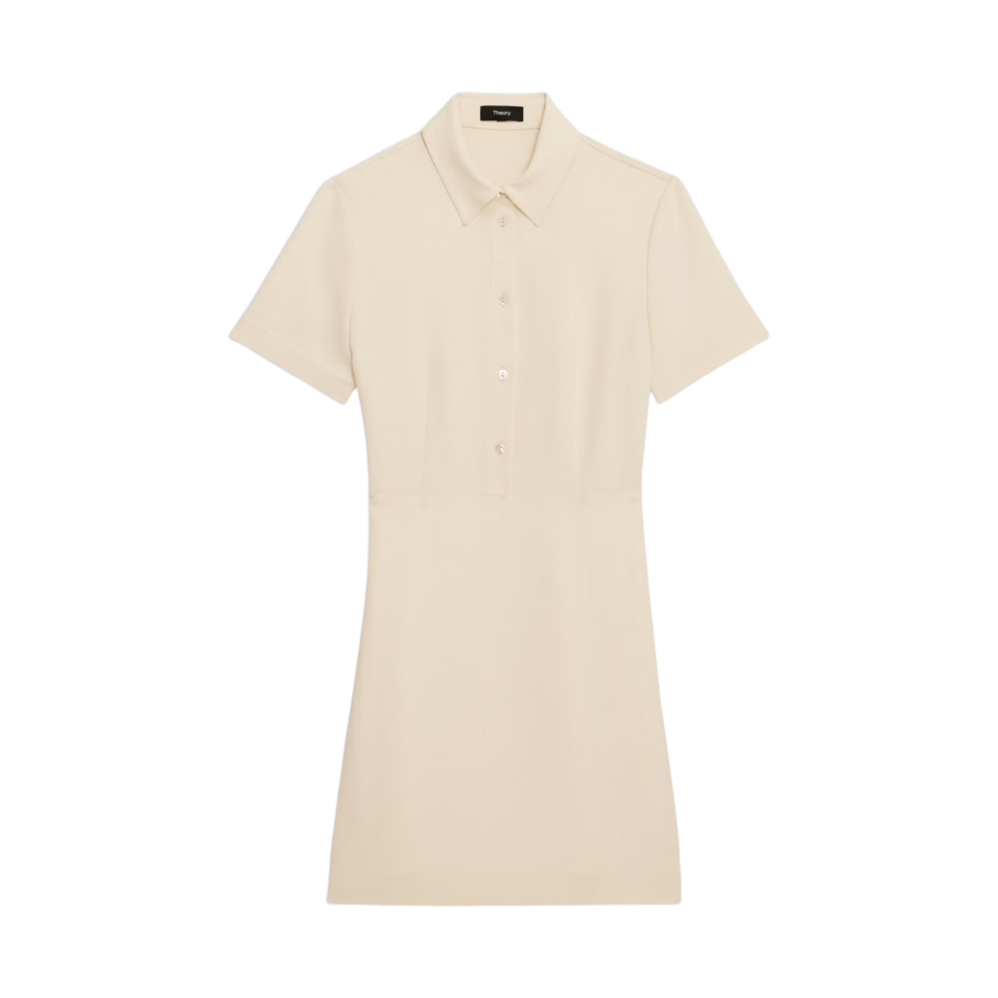 (W) 띠어리 애드미럴 크레페 미니 셔츠 드레스 라이스((W) Theory Mini Shirt Dress in Admiral Crepe Rice)