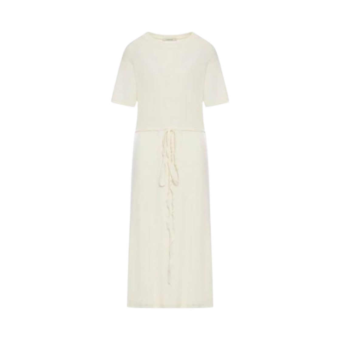 DR1045-LJ1016-048 (W) Lemaire Belted Rib T-Shirt Dress Light Cream