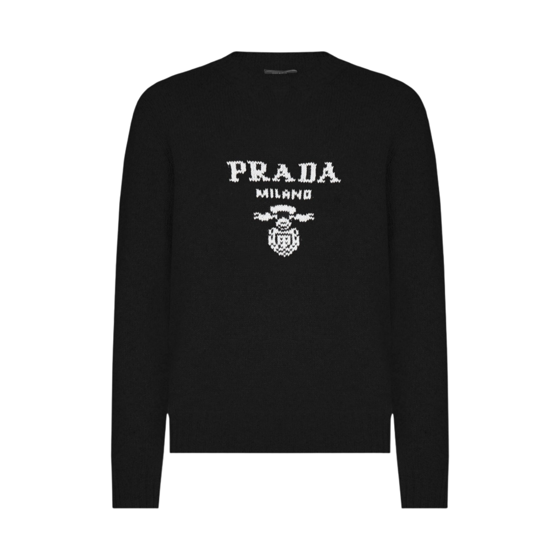 UMB223-1YMW-F0002 Prada Wool Cashmere Crewneck Sweater Black