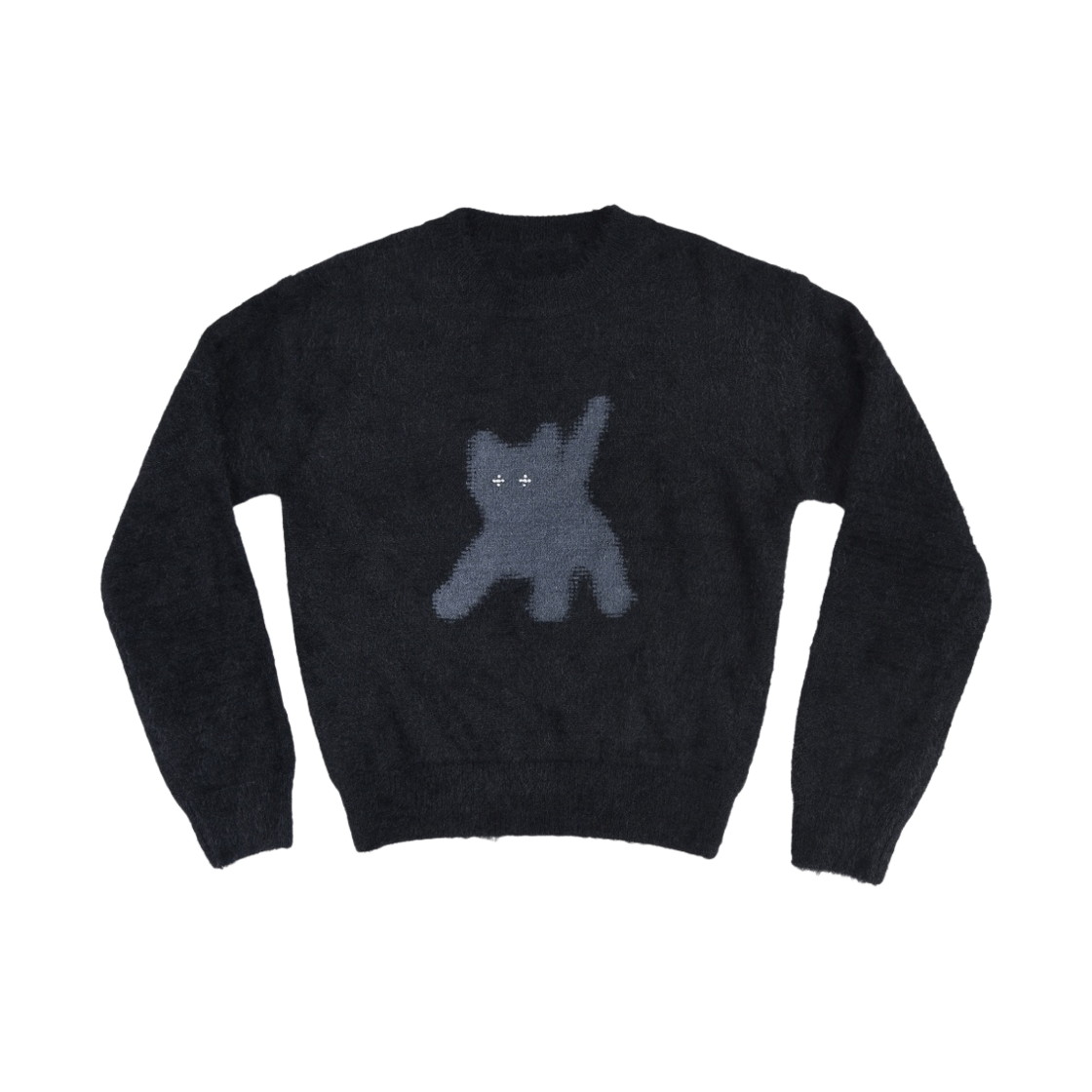 (W) 에이에이 플래쉬드 캣츠 앙고라 니트 블랙((W) Aeae Flashed Cats Angora Knit Black)