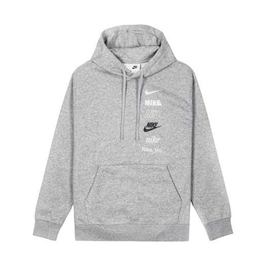 Nike Club Fleece Pullover Hoodie Dark Grey Heather - US/EU