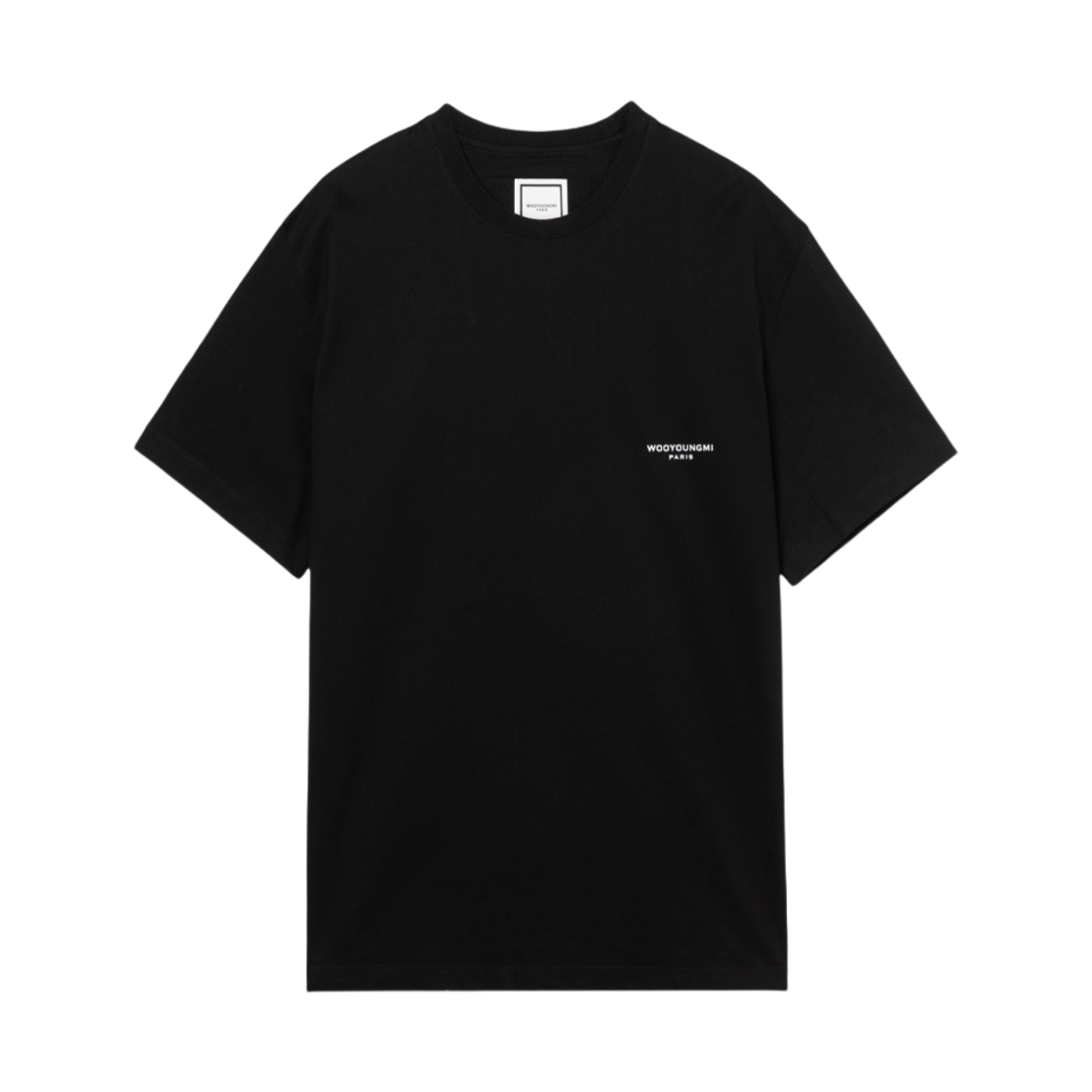 【関税込み】WOOYOUNGMI ブラック Line Embroidery Tシャツ WOOYOUNGMI: Black Line Embroidery T-shirt | SSENSE