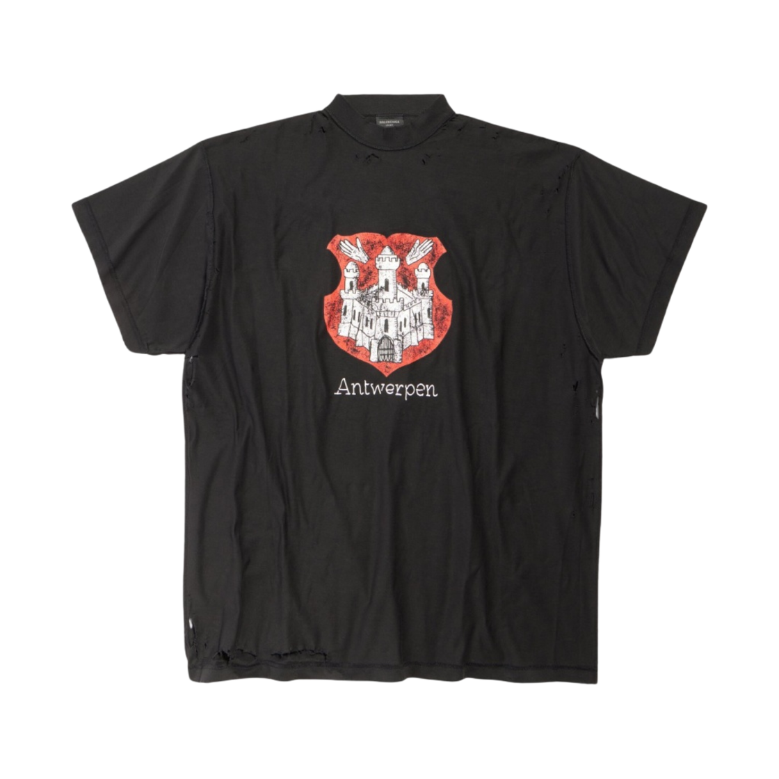 발렌시아가 앤트워펜 인사이드 아웃 오버사이즈 티셔츠 블랙