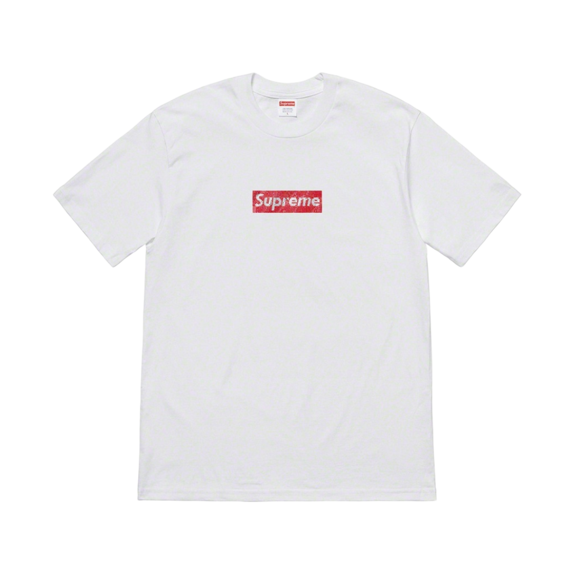 슈프림 스와로브스키 박스로고 티셔츠 화이트 - 19SS