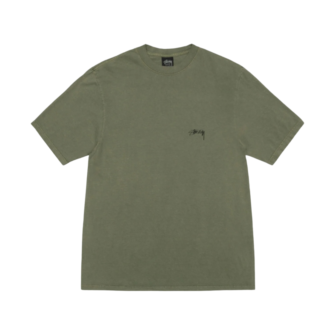 스투시 스무스 스탁 피그먼트 다이드 티셔츠 올리브