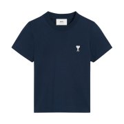 (W) AMI de Coeur Oragnic Cotton Jersey T-Shirt Night Blue Off White