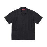 Supreme Mesh Panel Linen S/S Shirt Black - 24SS