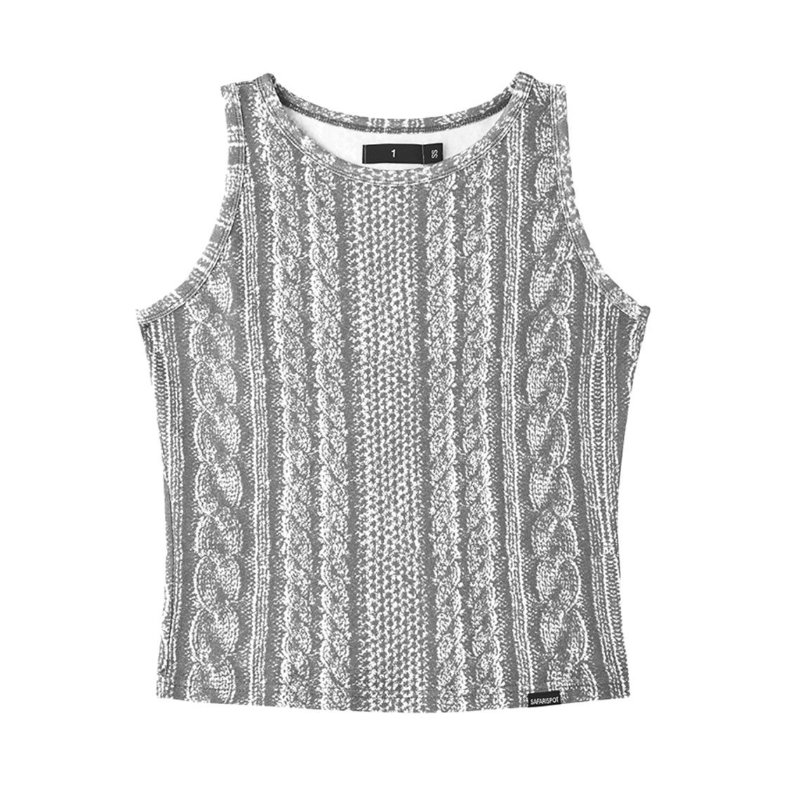 사파리스팟 우먼 1/2 니트 프린트 슬리브리스 그레이(Safarispot Women 1/2 Knit Print Sleeveless Gray) - 1