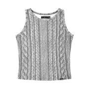 Safarispot Women 1/2 Knit Print Sleeveless Gray