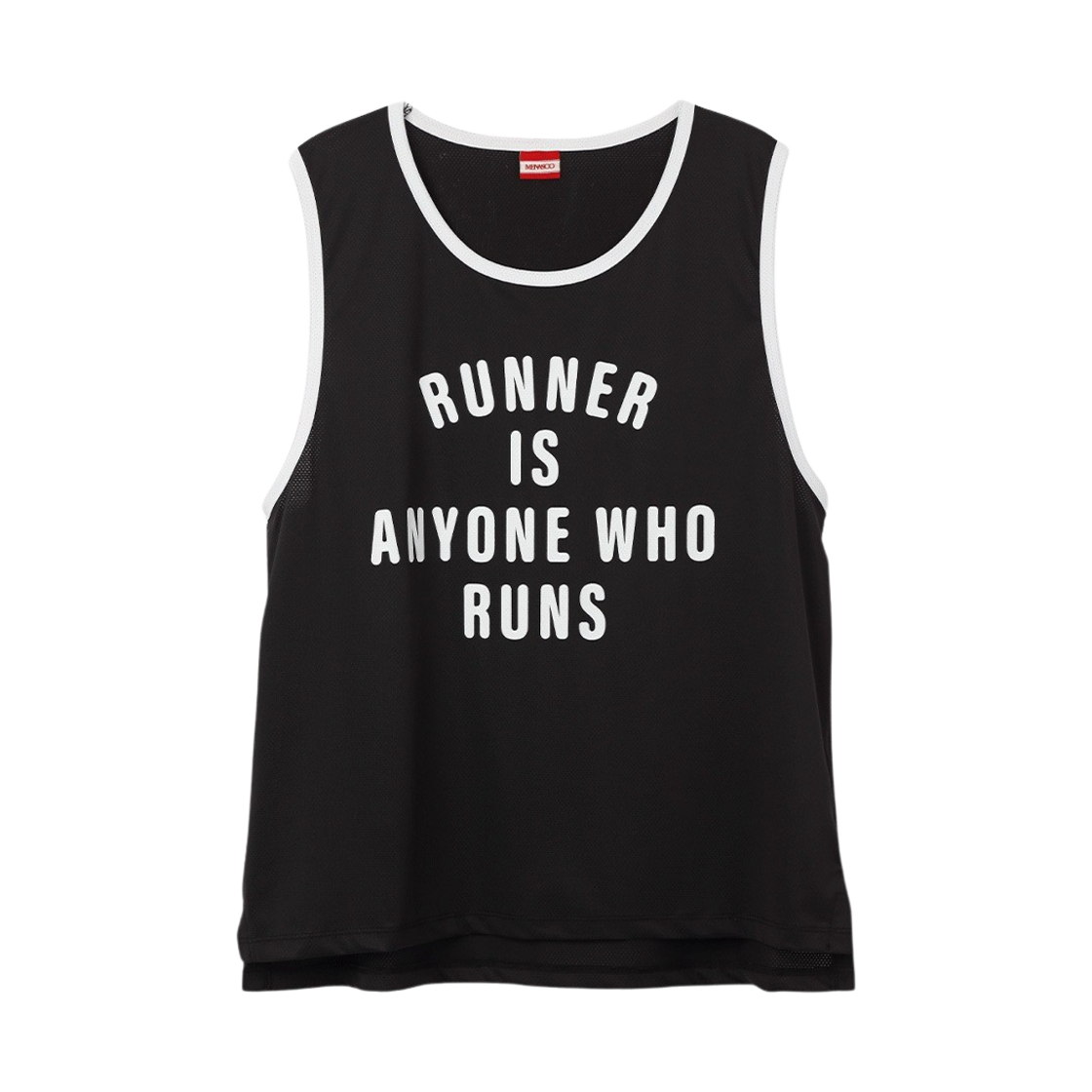 미나수 메쉬러닝나시TOP 슬로건나염 민소매 블랙