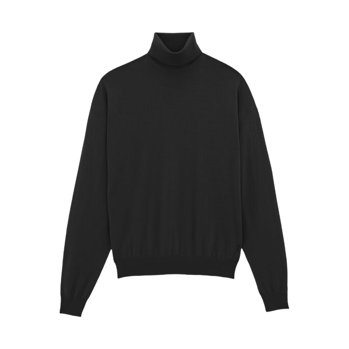 755010-Y76GM-1000 (W) Saint Laurent Cassandre Turtleneck Sweater In Wool Black