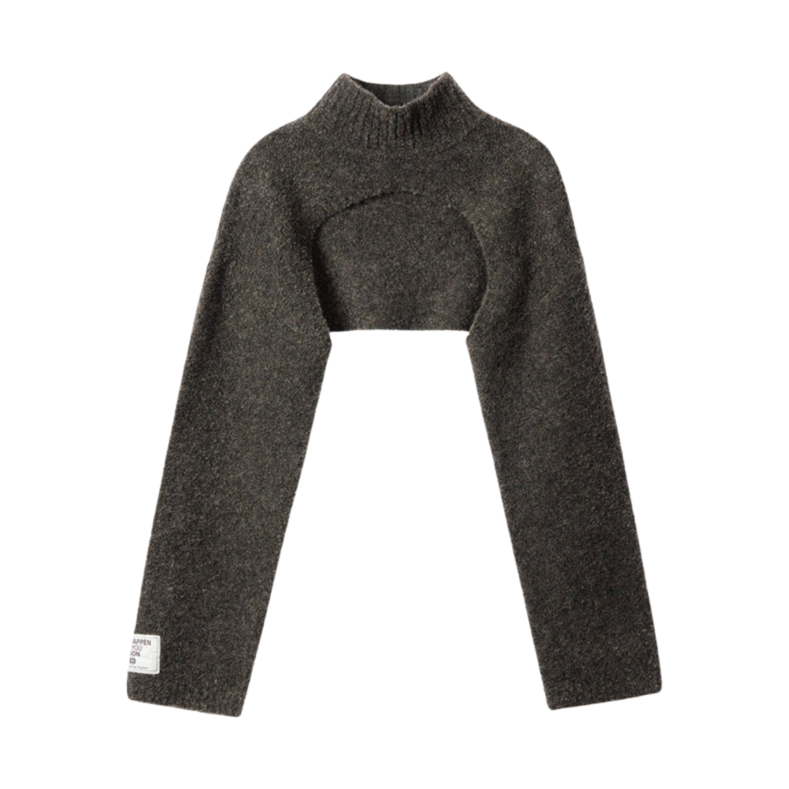 엔오르 우먼 하이넥 크롭 볼레로 니트 브라운(En Or Women High Neck Cropped Bolero Knit Brown) - 1
