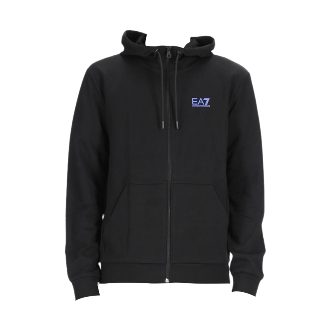 6RPM53PJ05Z1200 Emporio Armani EA7 Logo Print Zip Up Hoodie Black
