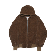Haleine Velour Zipup Hoodie Brown