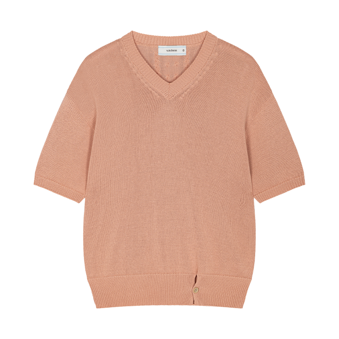 Waviness25209 Waviness High Tide V-Neck Half Knit Light Pink