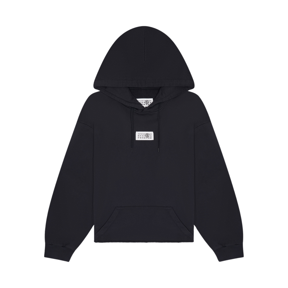 S52GU0235M25012899 MM6 Maison Margiela Number Logo Hooded Sweatshirt Black