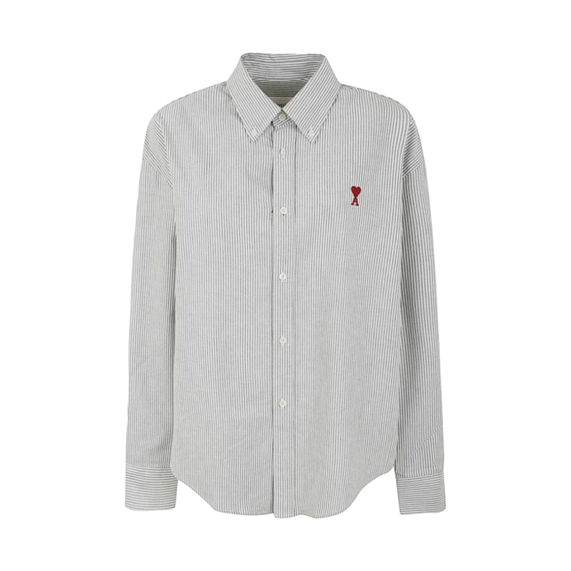 아미 스몰 하트 로고 박시 핏 셔츠 블랙 내츄럴 화이트(AMI de Coeur Boxy Fit Shirt Black Natural White) - 1