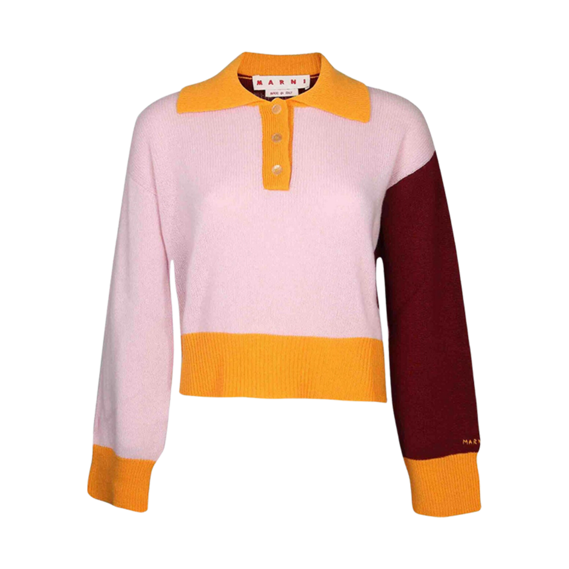 (W) 마르니 마그리원 폴로 캐시미어 스웨터 멀티컬러((W) Marni Maglione Polo Cashmere Sweater Multicolor) - 1