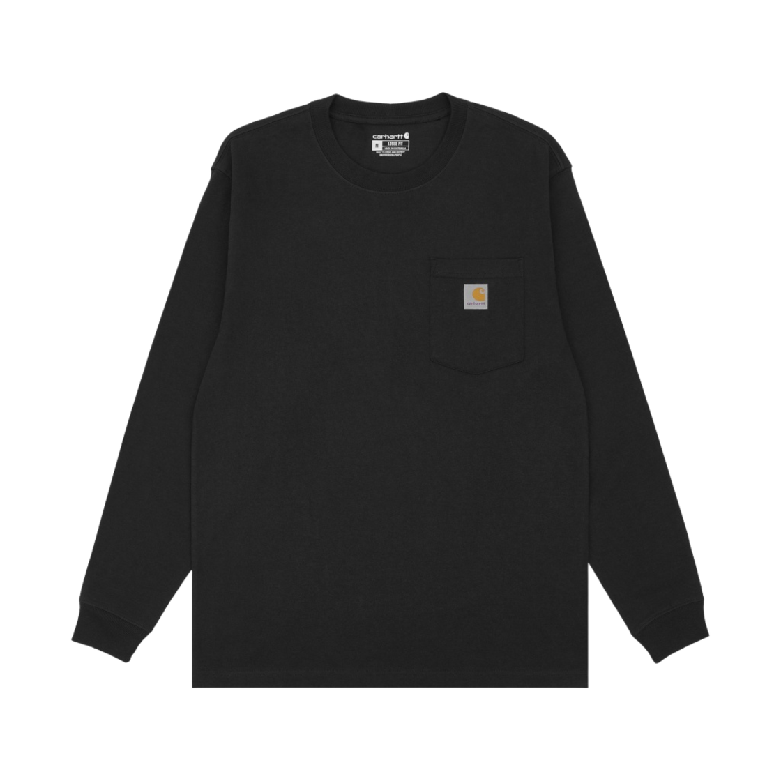 칼하트 루즈핏 헤비웨이트 레귤러 롱슬리브 포켓 티셔츠 블랙