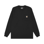 Carhartt Loose Fit Heavyweight Regular Long Sleeve Pocket T-Shirt Black