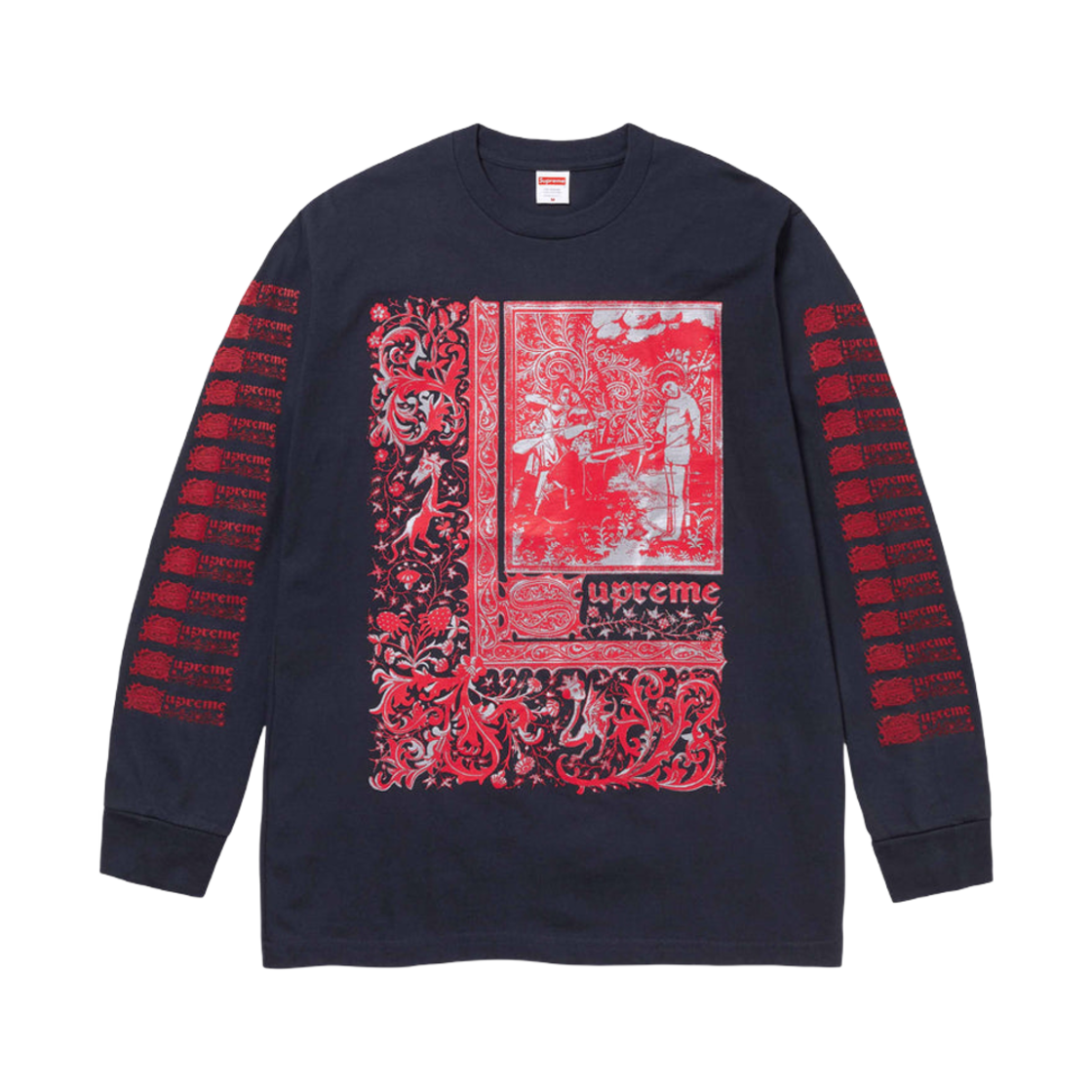 슈프림 세인트 세바스찬 롱슬리브 티셔츠 네이비 - 24SS