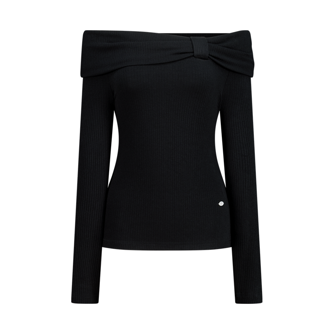 마가린핑거스 리본 포인트 오프숄더 티 블랙(Margarin Fingers Ribbon Point Off Shoulder T Black) - 1