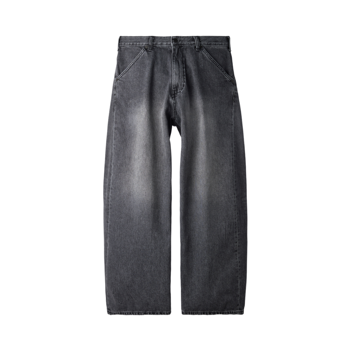 해칭룸 와이드 커브진 워시드 블랙(Hatchingroom Wide Curve Jeans Washed Black)
